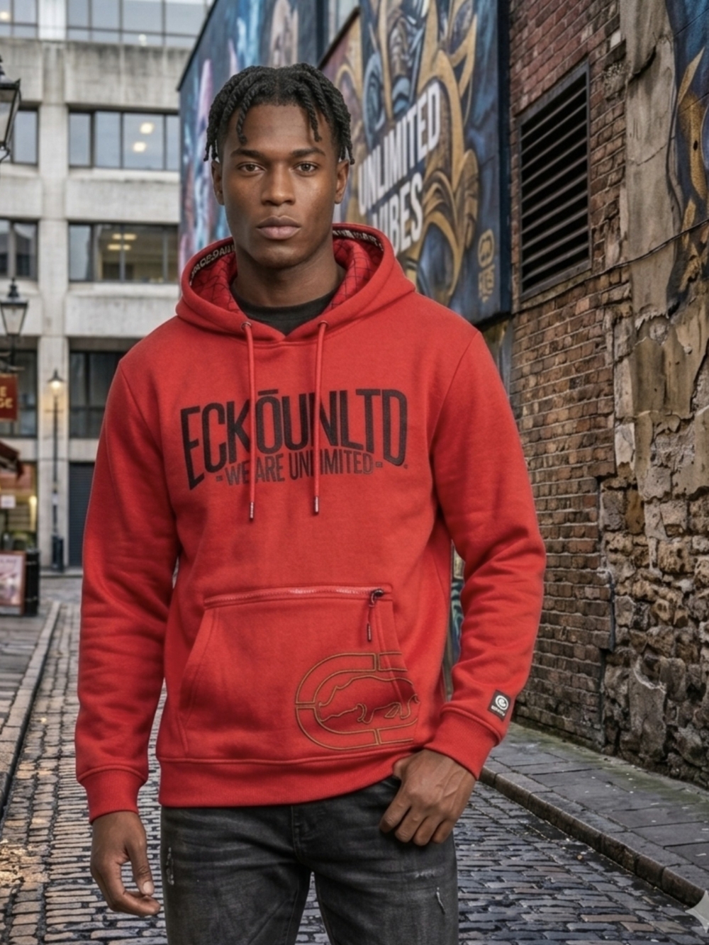 Ecko Unlimited Men's Red Logo Hoodie